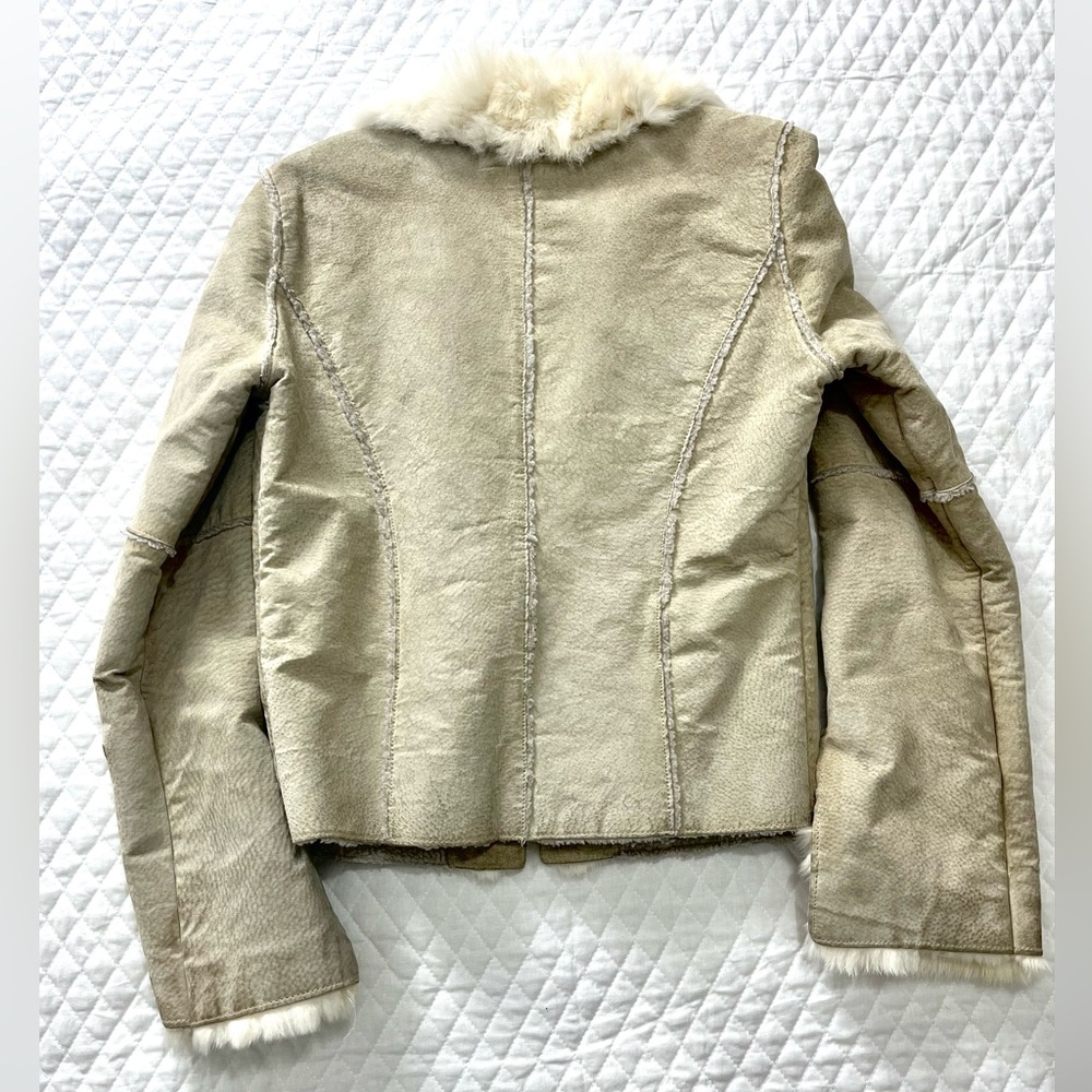 BEBE Genuine Suede Jackets With a Rabbit Fur Trim• Size S•Excellent Condition - Picture 5 of 8